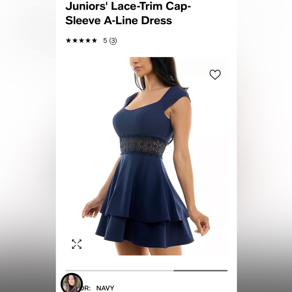 Blue juniors lace dress